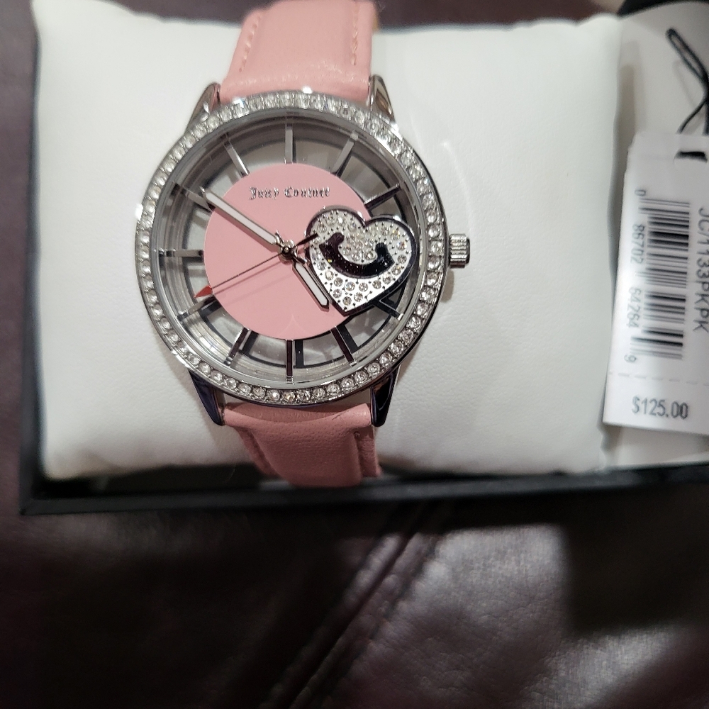 Juicy Couture Women's Watch With A Pink Leather Strap. Swarovski Crystals. - Picture 10 of 12